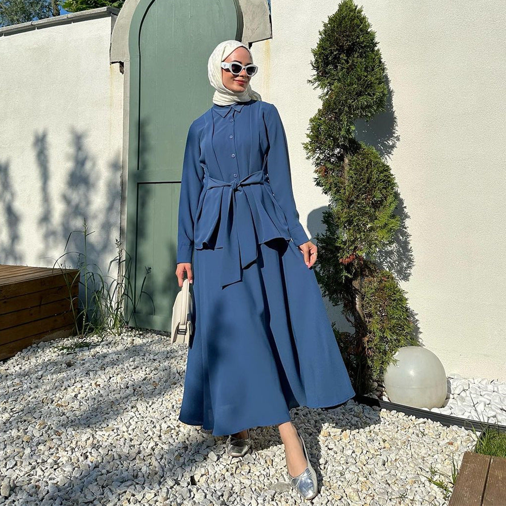 Women's Fashion Long Sleeve Lace-up Suit