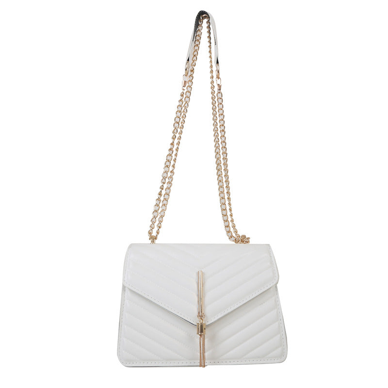 Chain Tassel Shoulder Crossbody Small Square Bag