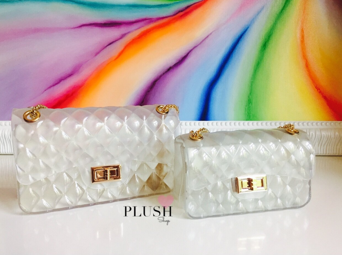 Ins super fire transparent mini bag female 2021 summer new jelly chain bag gradient wild Messenger bag