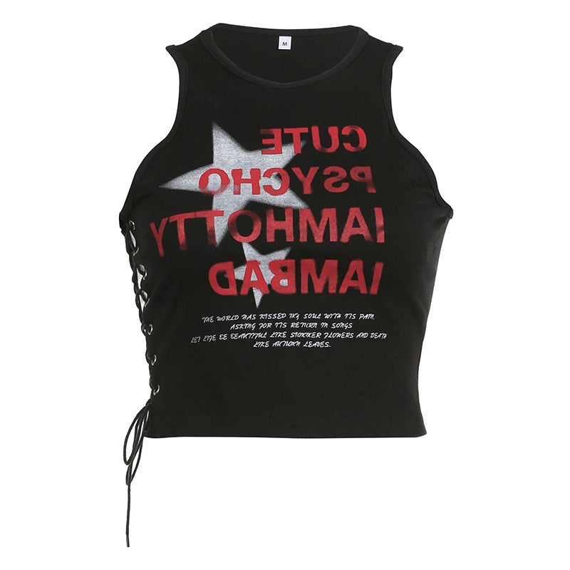 Women's Slim Clash Print Sleeveless Tops