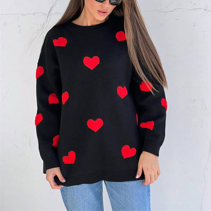 Love Embroidered Sweater For Women