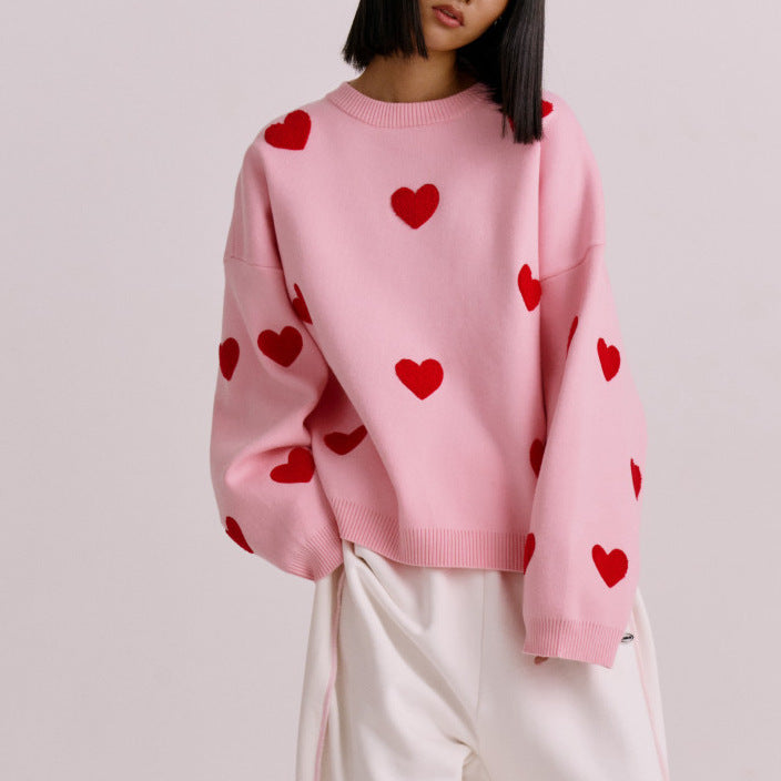 Love Embroidered Sweater For Women