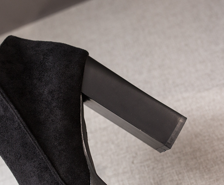 Women's Velvet Warm Leather Boots High Heel