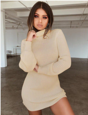 Collar Slim Fit Long Sleeves Dress