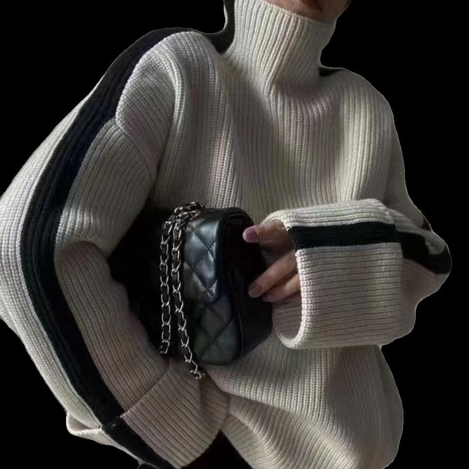 Women's Turtleneck Knitted Pullover Sweater