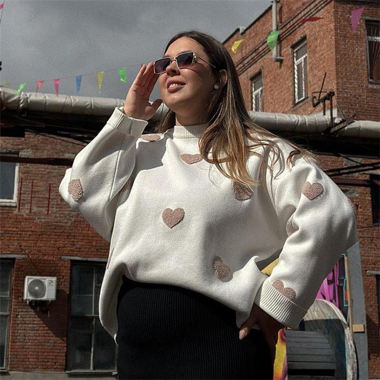 Love Embroidered Sweater For Women