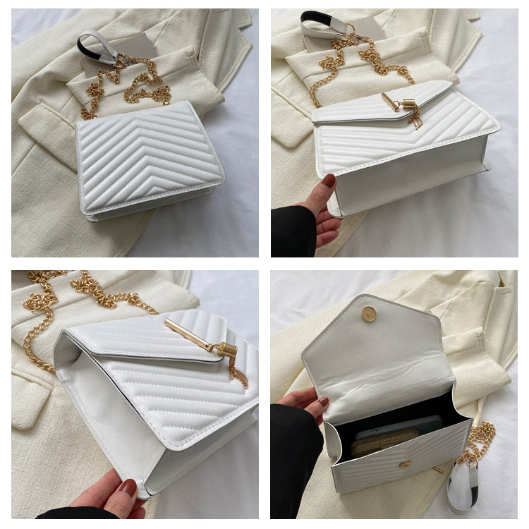 Chain Tassel Shoulder Crossbody Small Square Bag