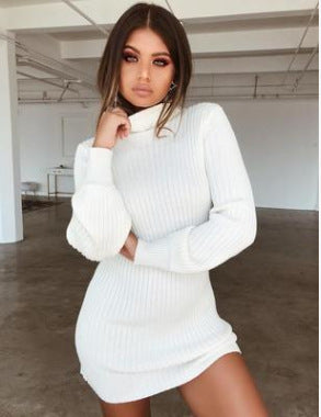 Collar Slim Fit Long Sleeves Dress