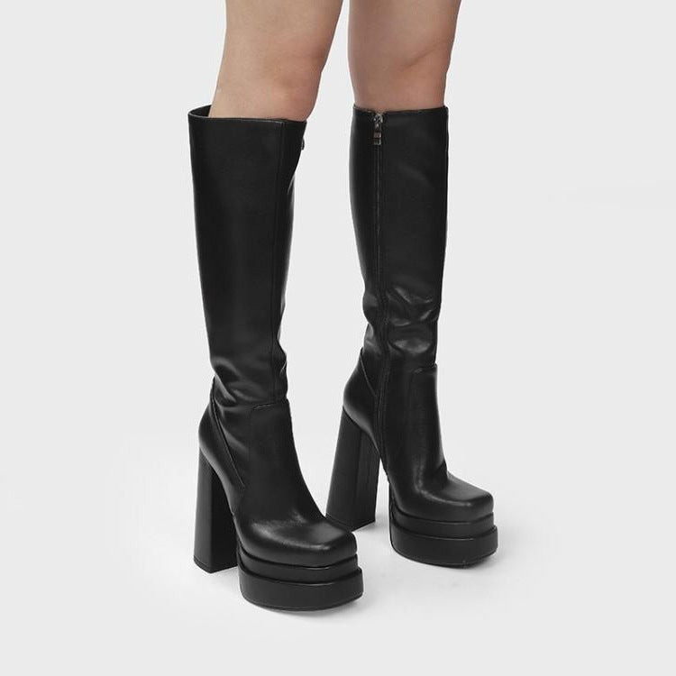 Thick High Heel Boots Thick Sole