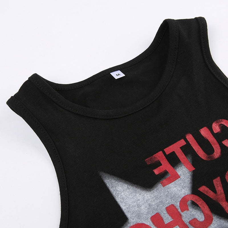 Women's Slim Clash Print Sleeveless Tops
