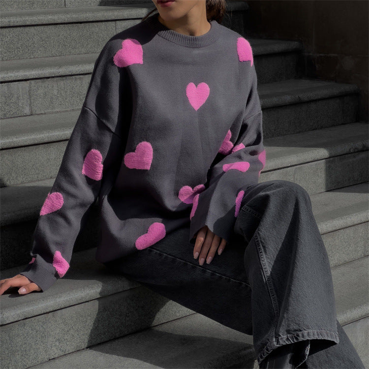 Love Embroidered Sweater For Women