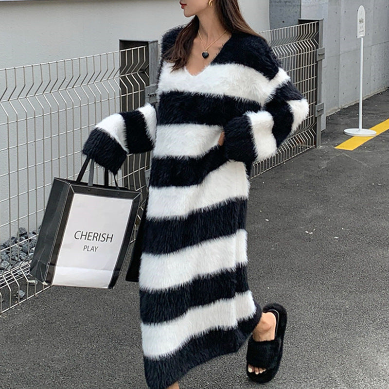 Women's Striped Long Knitted Dress