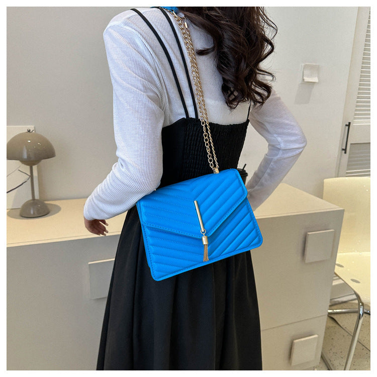 Chain Tassel Shoulder Crossbody Small Square Bag