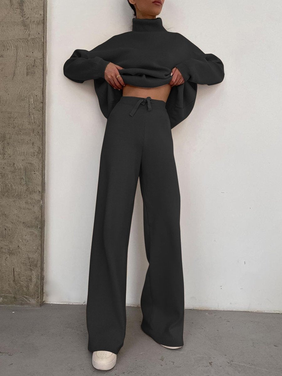Women's Knitted Lace-up Fashion Suit