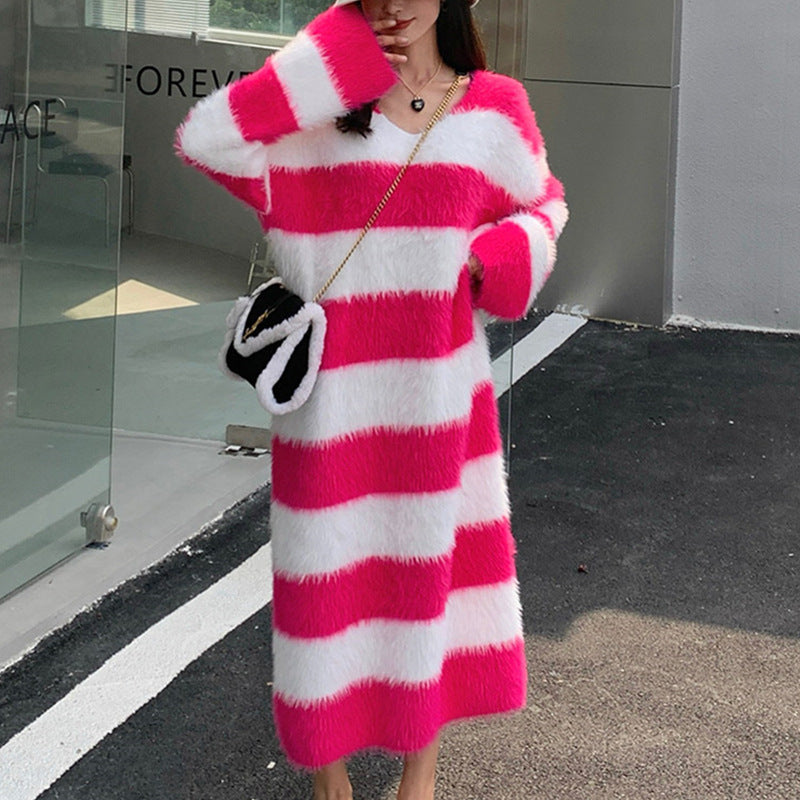 Women's Striped Long Knitted Dress