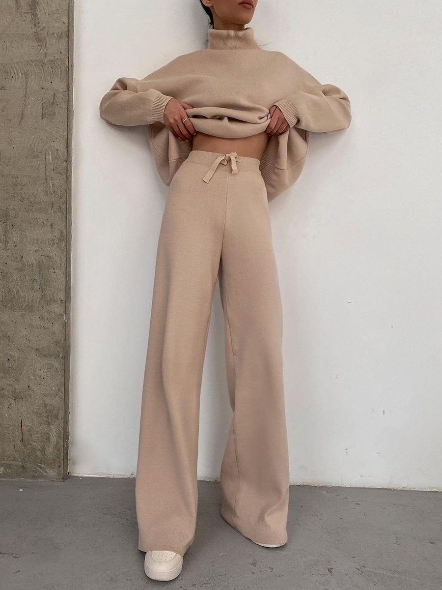 Women's Knitted Lace-up Fashion Suit