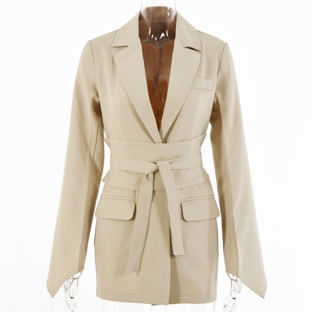 Women's Fashion Casual Solid Color Suit Coat