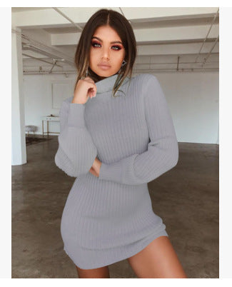 Collar Slim Fit Long Sleeves Dress