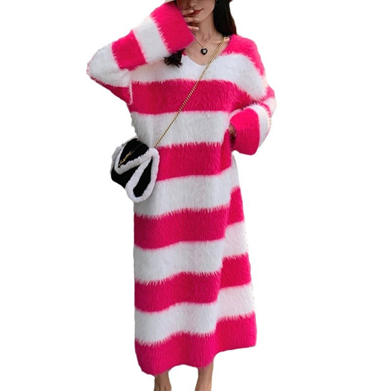 Women's Striped Long Knitted Dress