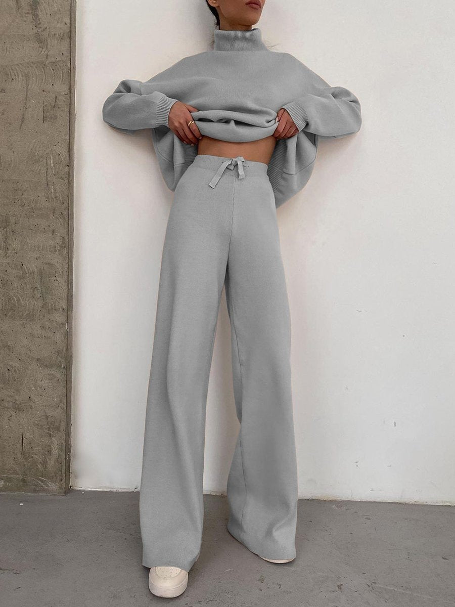 Women's Knitted Lace-up Fashion Suit