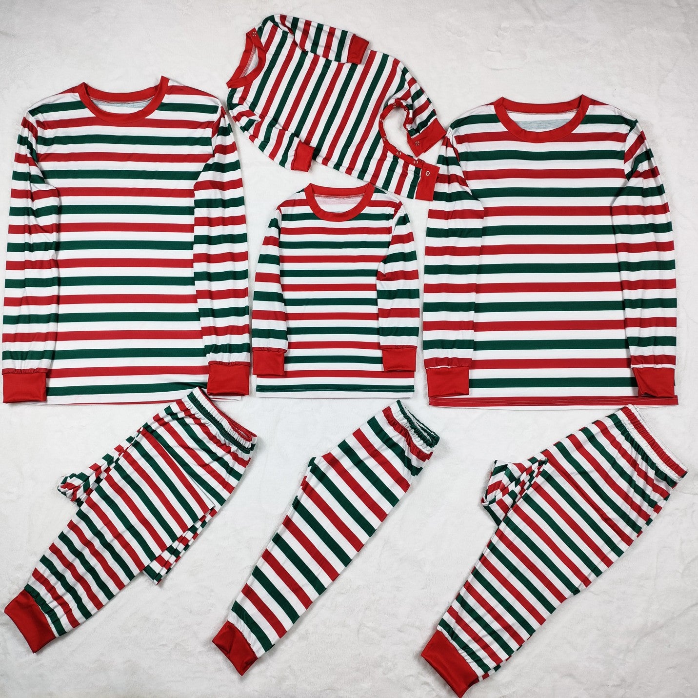 Women's Christmas Parent-child Wear Striped Round Neck
