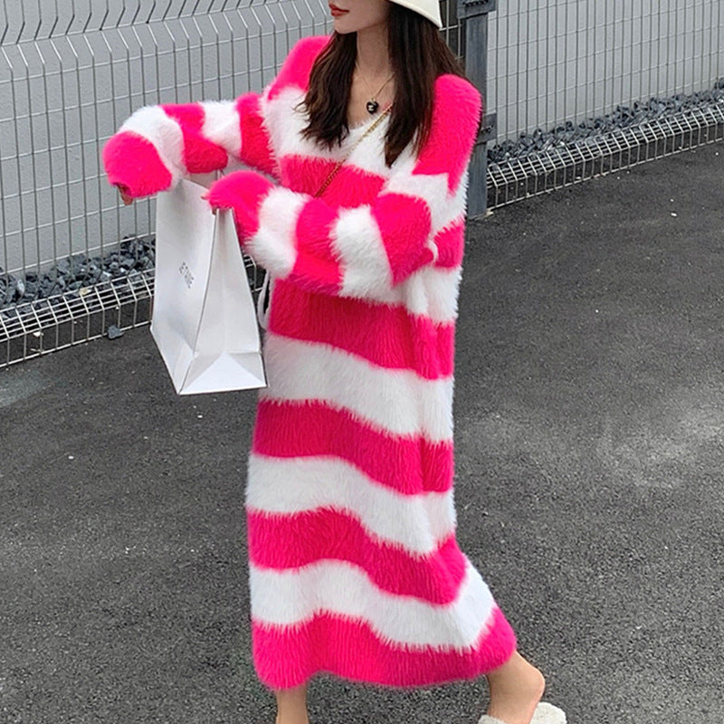 Women's Striped Long Knitted Dress