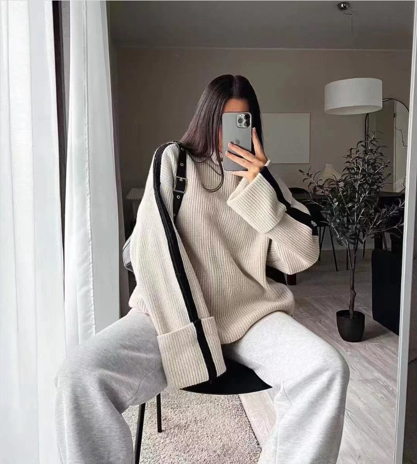 Women's Turtleneck Knitted Pullover Sweater