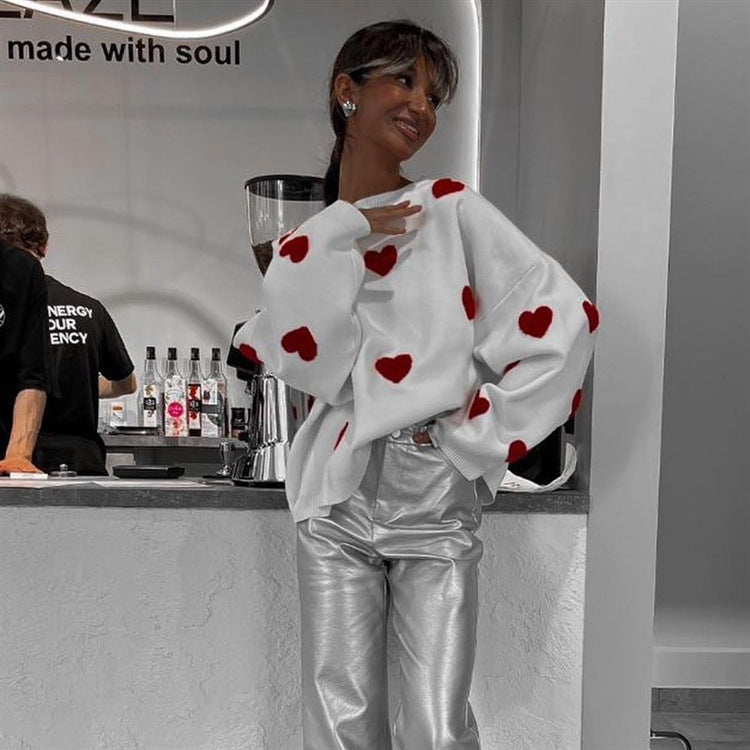 Love Embroidered Sweater For Women