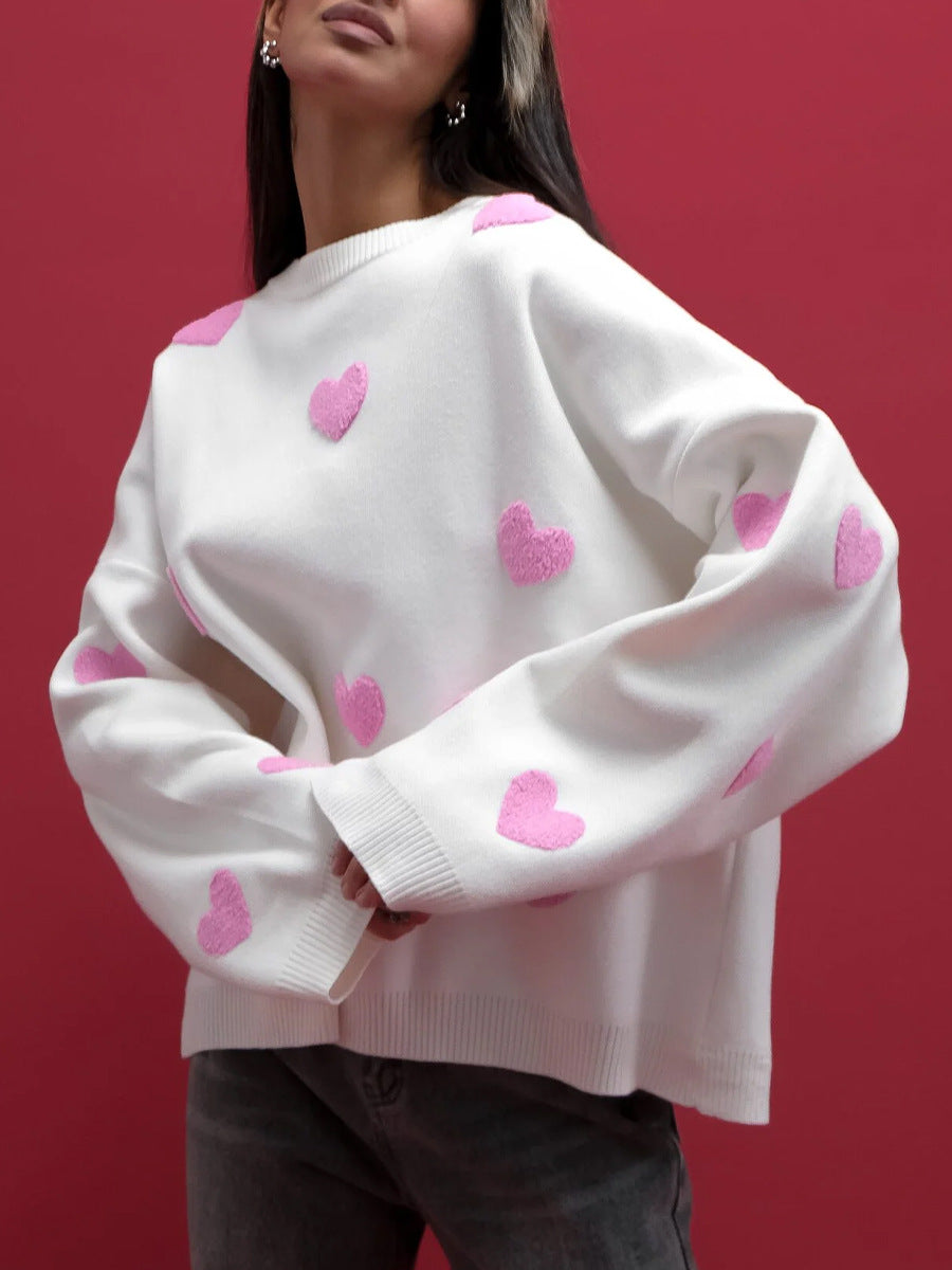 Love Embroidered Sweater For Women