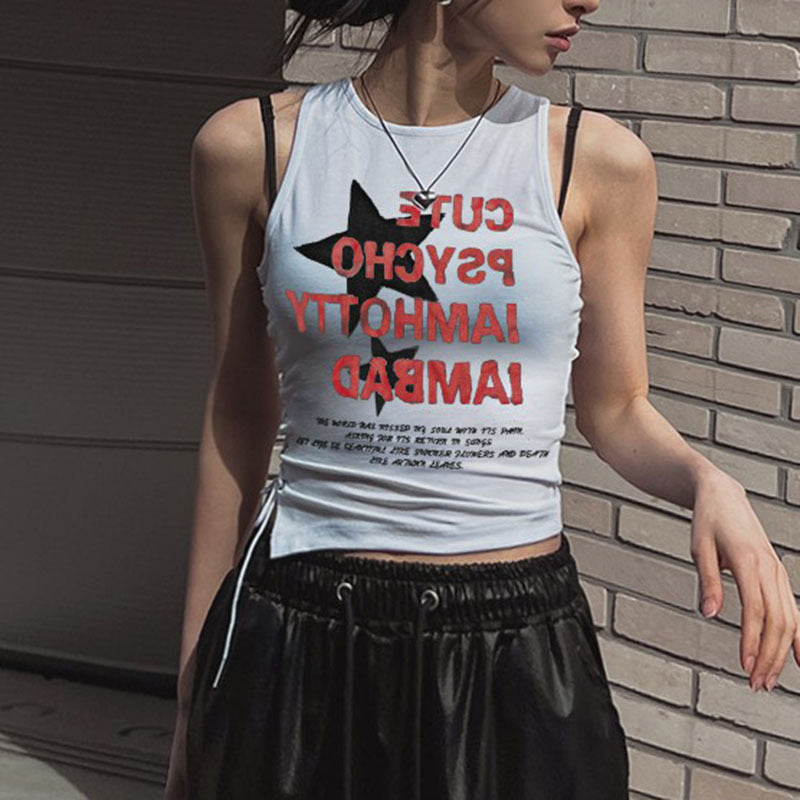 Women's Slim Clash Print Sleeveless Tops