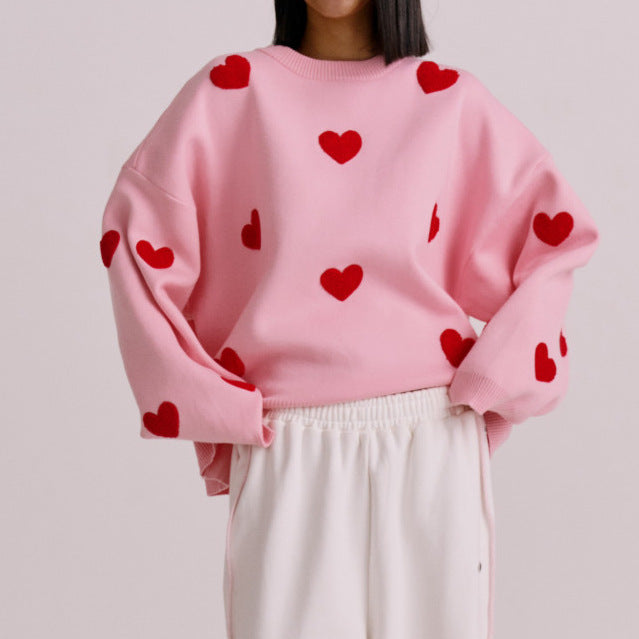 Love Embroidered Sweater For Women
