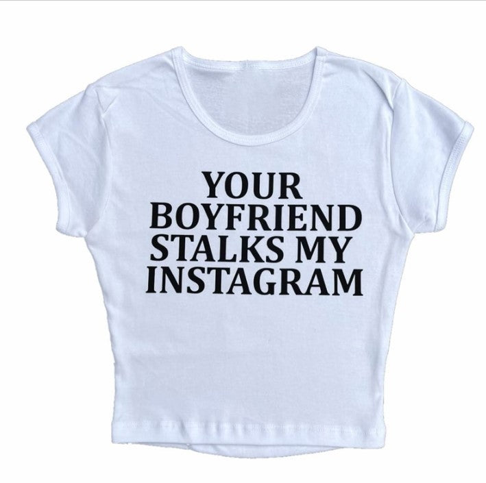 Round Neck Short Sleeve Letter Women's Printed Wear Top T-shirt