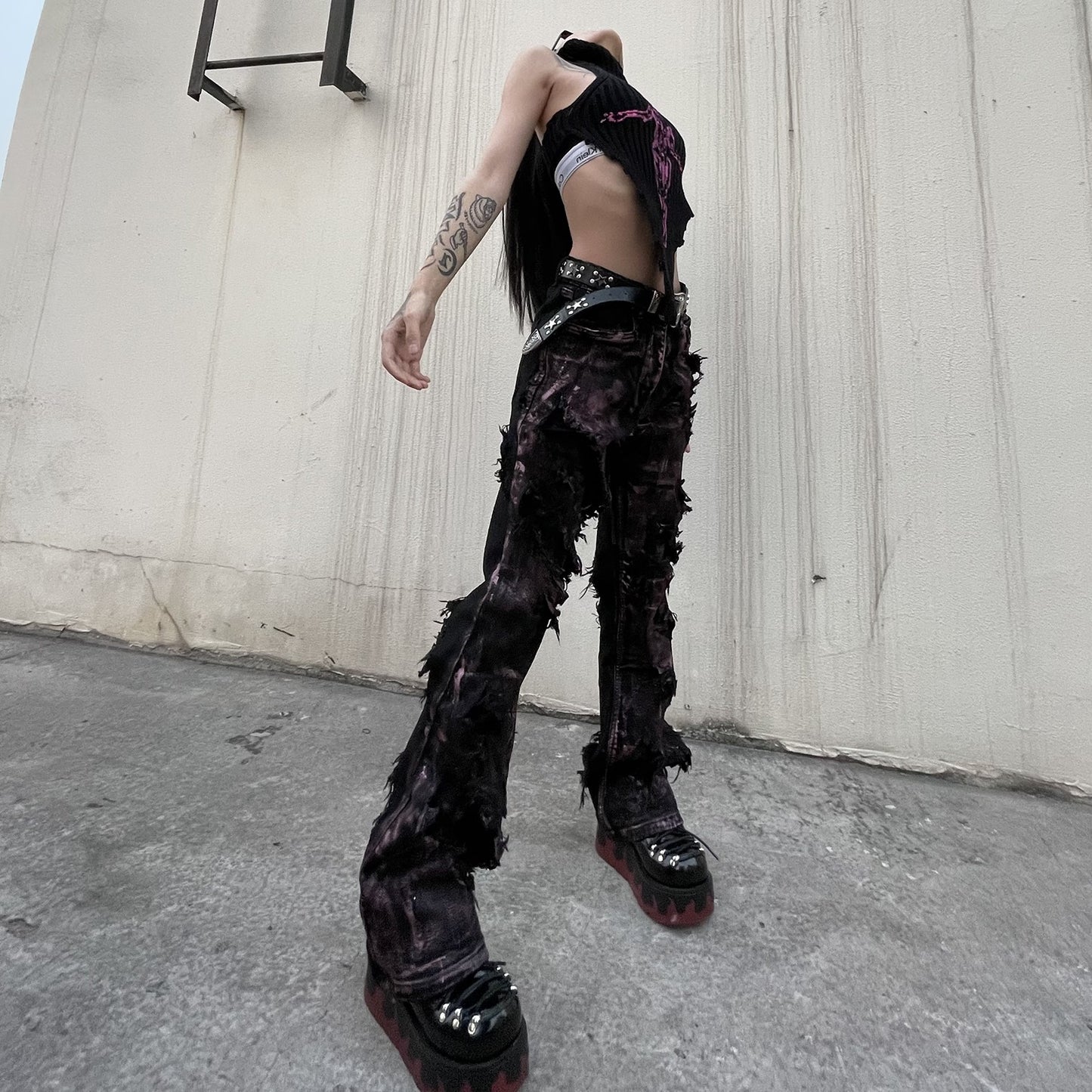 Rotten Rose Gold Wax Micro Horn Coated Jeans