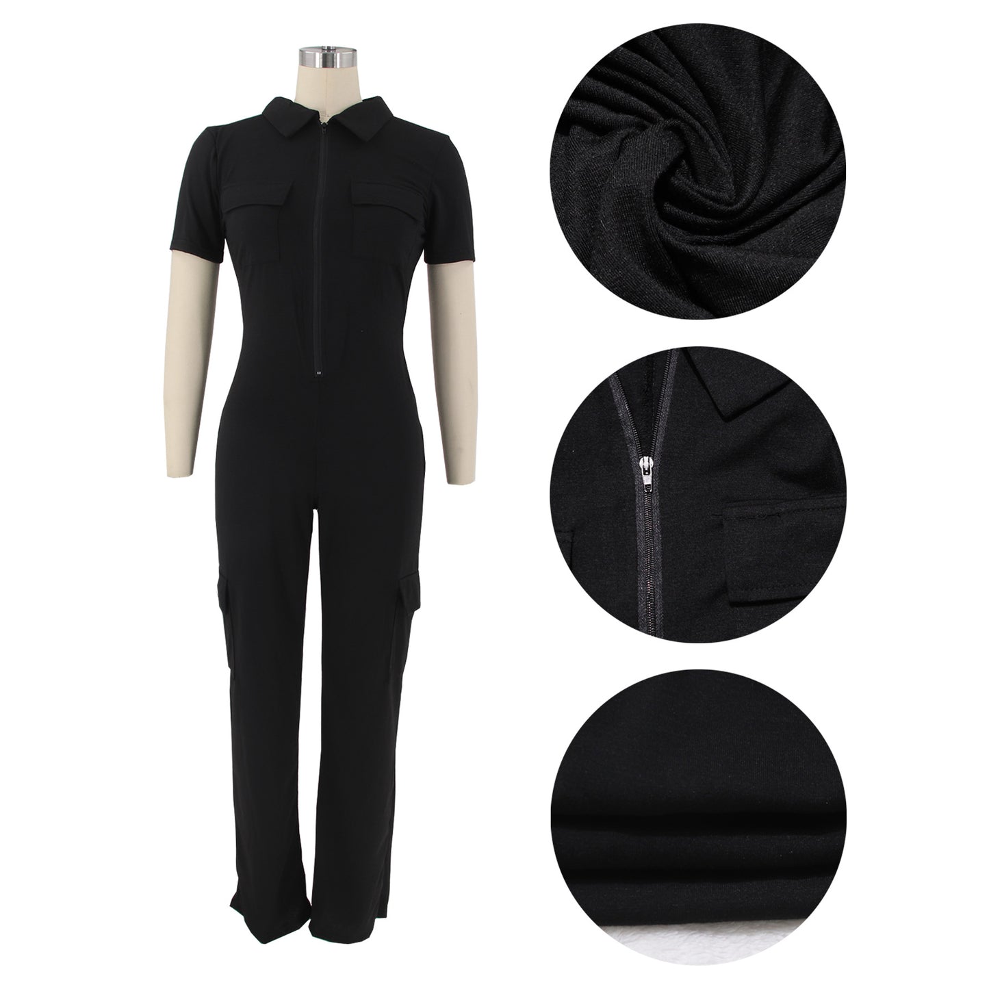 Women's Casual Short Sleeved Jumpsuit