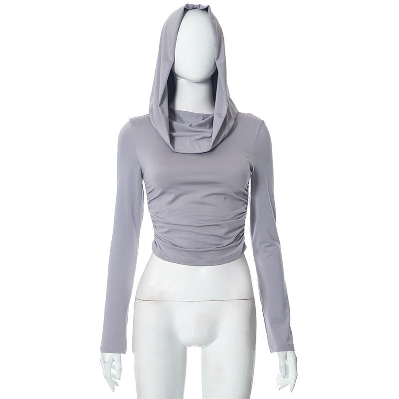 Hooded Long-sleeved T-shirt Female Personality