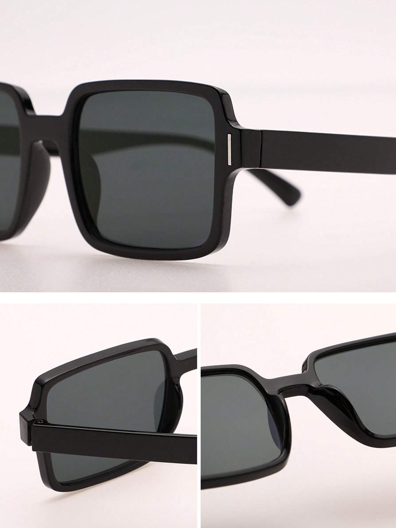 9Pcs Plastic Frame Geometric & Classic Sunglasses Combo, Summer Decoration Vintage Shades Beach Accessories