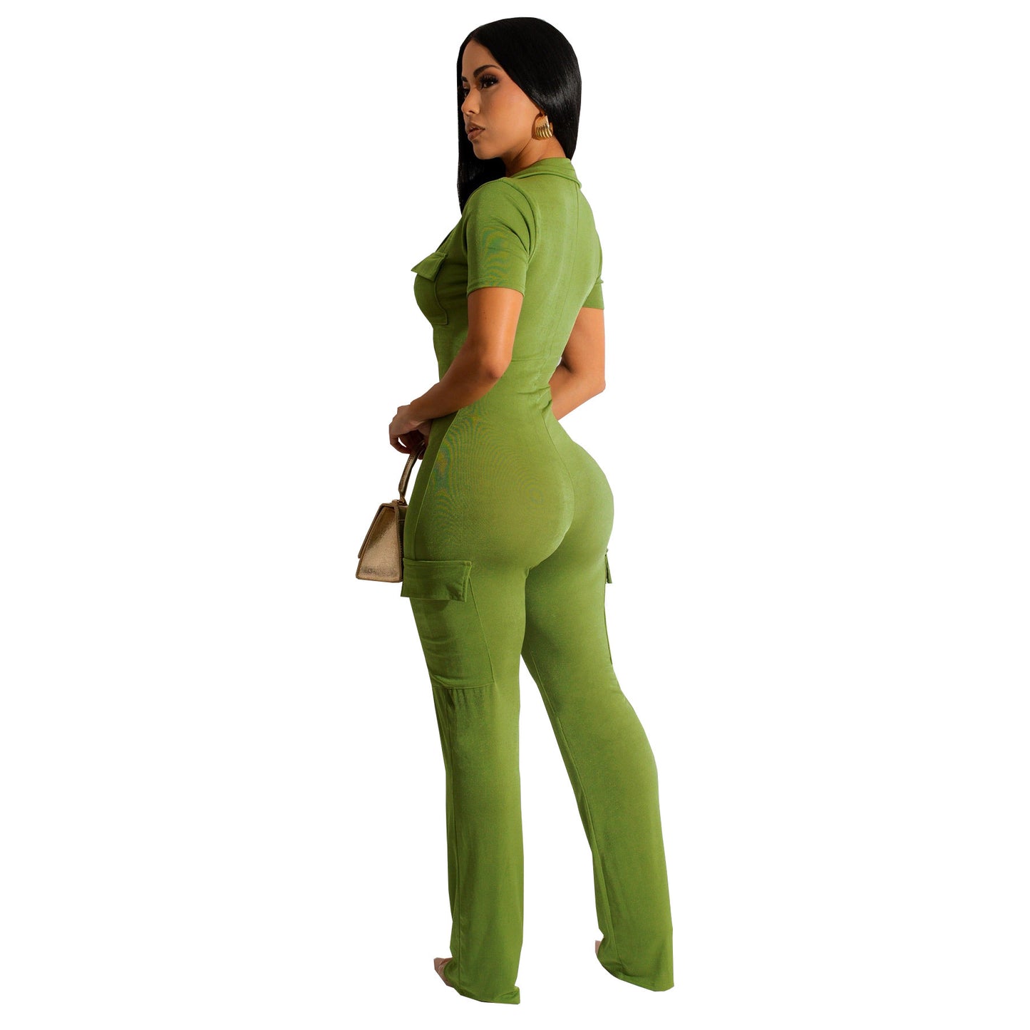Women's Casual Short Sleeved Jumpsuit