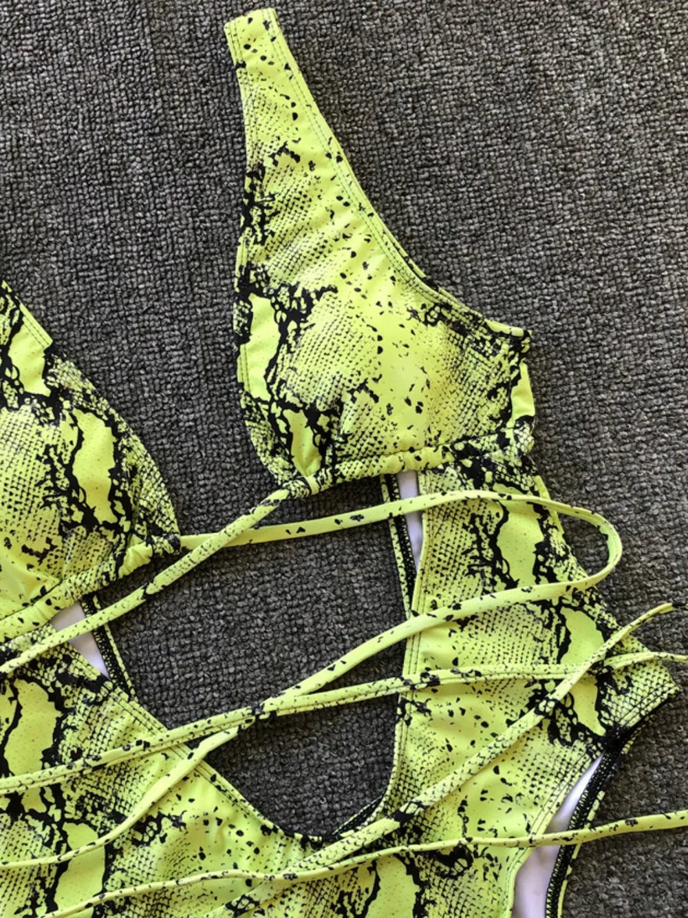 Backless Lace-Up Swimsuit