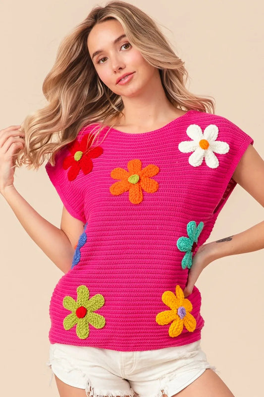 Floral Charm Knit Top